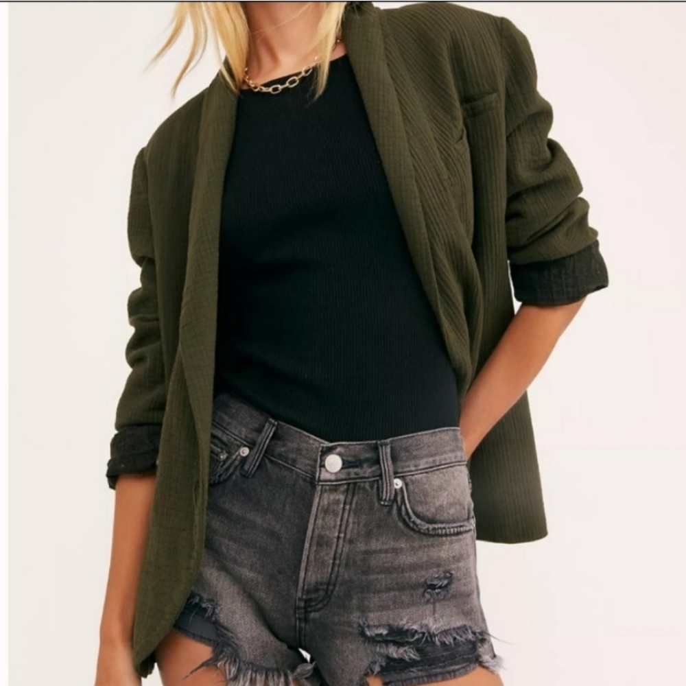 Free People Rowan Blazer olive green